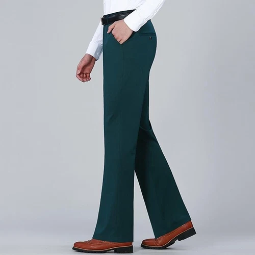 Men Slim Bell Bottom Flare Pants Retro 70s Stretch Dress Long Formal Trousers - Bild 28 von 28