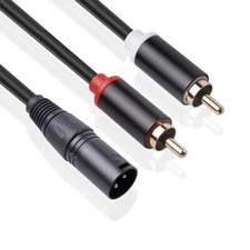 1m/2m Converter 3-pin Xlr Male to 2-rca Stereo Y Adapter Microphone Audio Cable