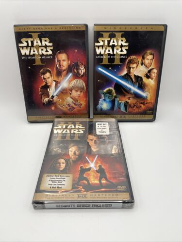Star Wars The Phantom Menace/Attack Of The Clones/Revenge Of The Sith DVDs