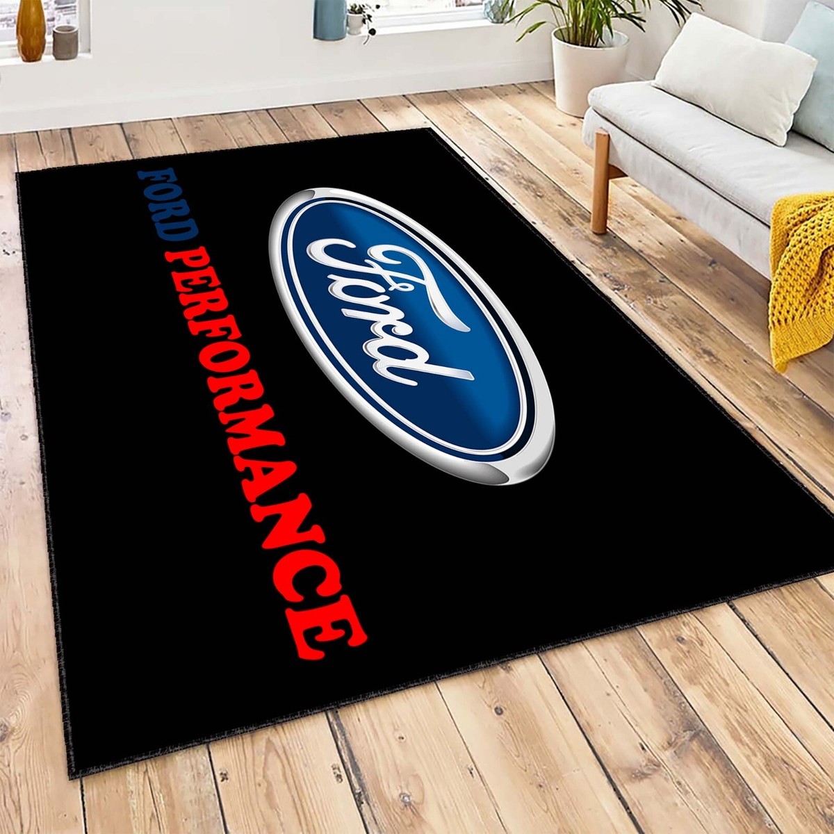 アメ車　フォード ラグ Ford Rug, Performance Carpet, Car Garage Decor, Racing Mat, Auto
