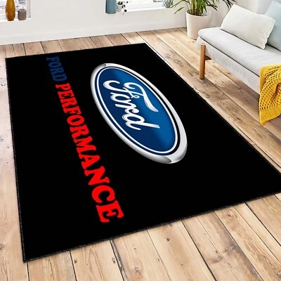 Ford Rug, Performance Carpet, Car Garage Decor, Racing Mat, Auto Floor Rug, Man