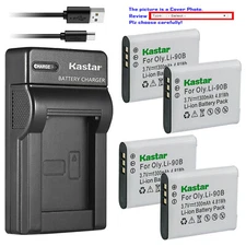 Kastar Battery Slim Charger for Olympus Li-90B LI-90C & Olympus Stylus XZ-2 iHS