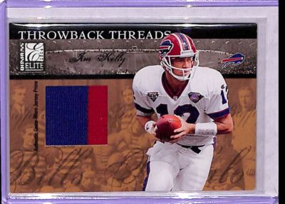 2004 Donruss Elite Throwback Threads Prime dual patch Jim Kelly/Drew Bledsoe