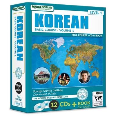 FSI: Basic Korean 1 (12 CDs/Book) by Foreign Service Institute *NEW IN BOX*