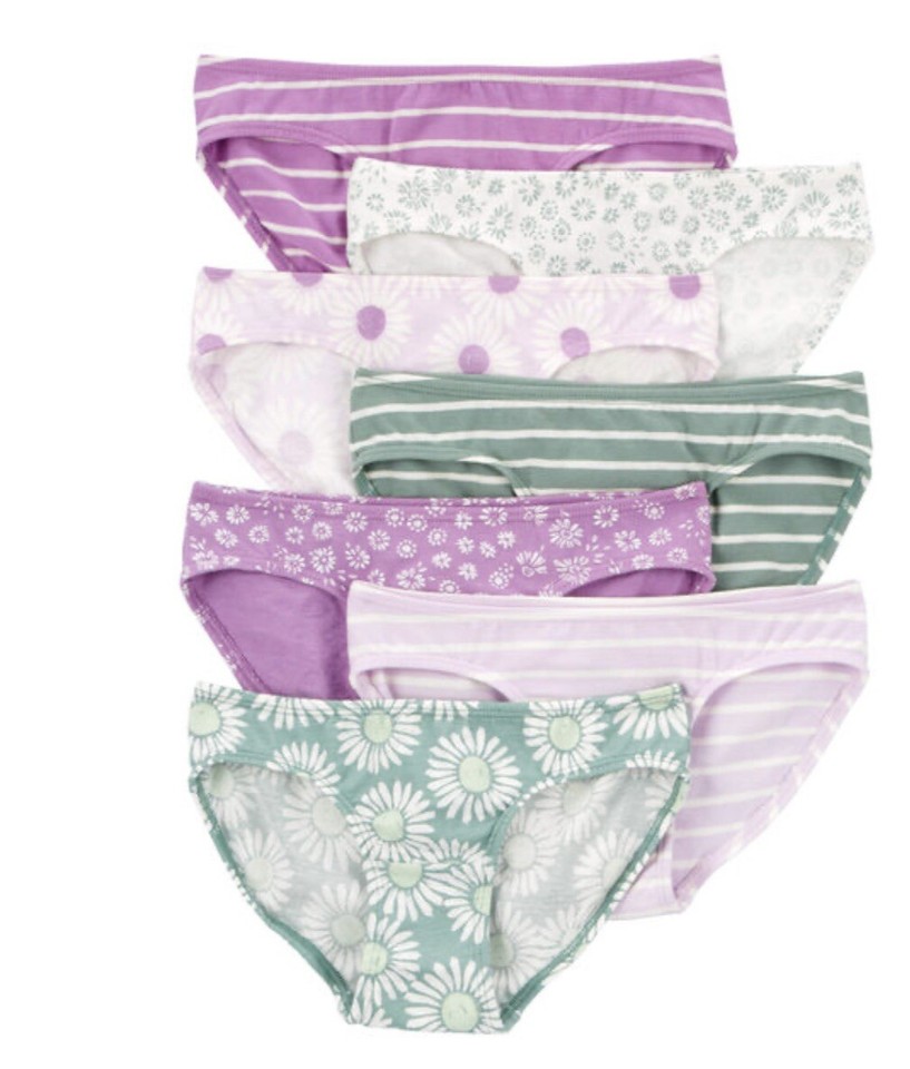 Carter's 7pc Kid Girl Black/White/Pink Stretch Cotton Briefs (NEW CODE)