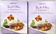 2 Packs Trader Joe's Fig & Olive Savory Sweet Cracker Crisps 5.3 oz Each Pack