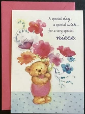 Happy Birthday Niece Teddy Bear Card Hallmark Greeting Card