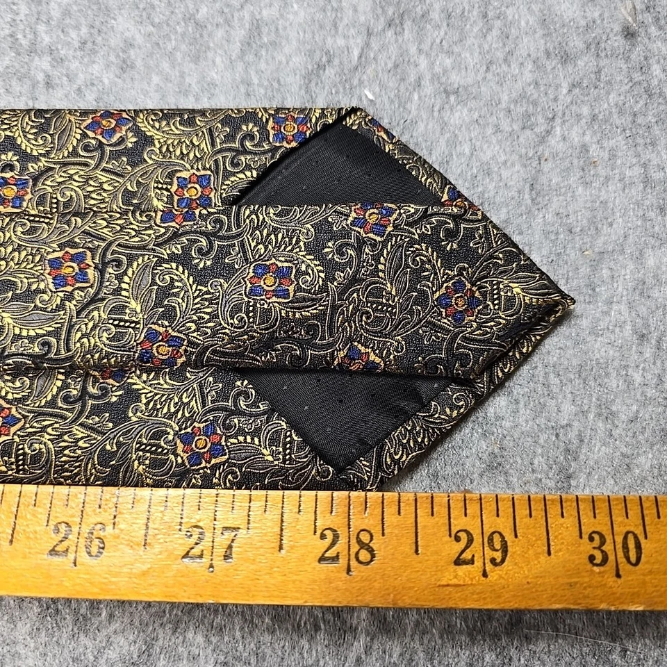 Corbata Baradello Como-Italia Oro Paisley Seda Foto 3 de 4