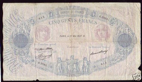 Billets de 500 francs français