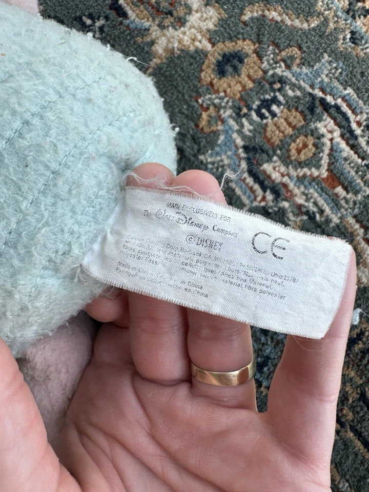 Rare Blue Dress Piglet Stuffed Toy Walt Disney Vintage Winnie The Pooh Plush - Image 3 of 4