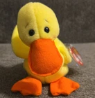 Ty Beanie Babies “Quackers” Yellow Duck Beanbag Vintage 1993 Retired Mint