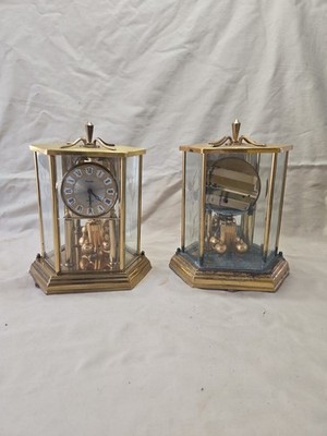 2 Large Kundo Anniversary Clocks 400 Day Torsion Quartz Germany  Dome Spares 