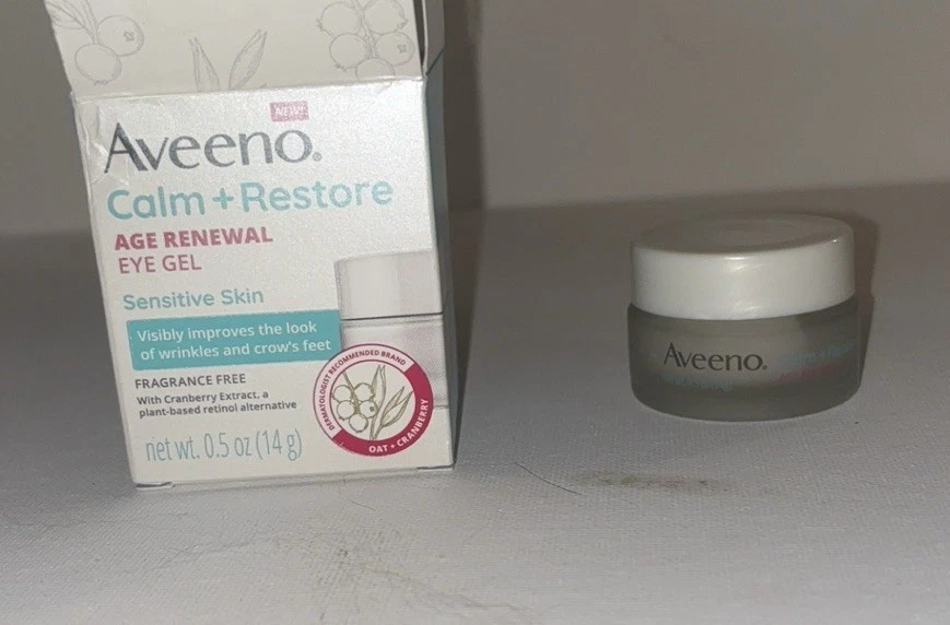 Gel de ojos Aveeno, Calm & Restore, Age Renewal. Piel sensible. LOTE DE DOS 0,5 OZ Foto 4 de 4