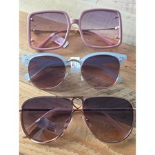 Lot Of Three Francescas Women's Sunglasses - Pink, Blue, Rose Gold