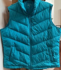 Lands End Blue Puffer Vest Womens Down Filled Womens Size Large 14 16