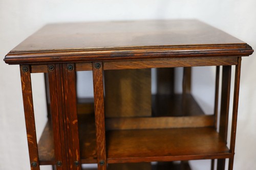 Bellissima libreria vittoriana girevole in rovere. - Foto 13 di 14