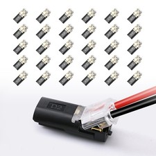 30PCS Plug-In Quick Wire Connector Kit 2-Pin Reusable Clamp Terminal Block US