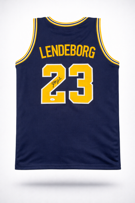 Yaxel Lendeborg Autographed Michigan Wolverines Navy Custom