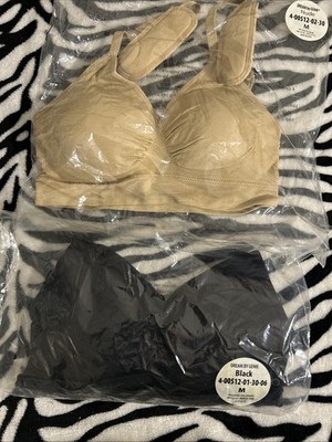Lot Of 2 Dream By Genie Black And Nude Bra Medium New Removable Pads Stretch