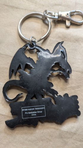Yu-Gi-Oh Portachiavi Gomma Drago Metallo Bianco Occhi Blu 1996 - Foto 3 di 4