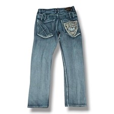 Y2K Akademiks Embroidered Logo Jeans Vintage 2000s Streetwear Denim Jeans 34x32.