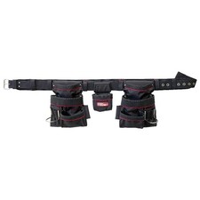 Padded Leather Carpenter Tool Belt Rig with Pouch for Construction Work
