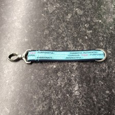 Thirty One 31 Hang It Up Key Fob Wristlet Strap Thankful Curious Respectful Teal