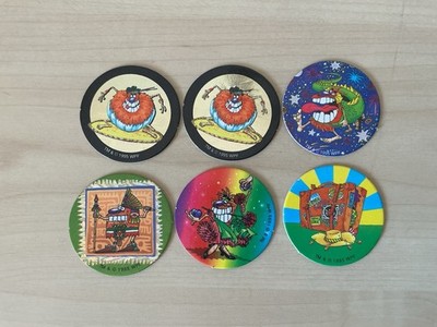 6 ''The World Tour'' Pogs. 1995. Selten. Gebraucht. Sehr guter Zustand.