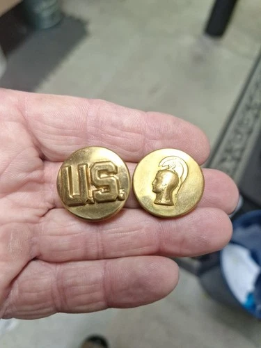 WW2 US Army WAC Collar Pin Set Badge Women's Army Corps Military WACS