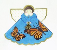 SP.ORDER  Monarch Butterfly Angel  Charm HP Needlepoint Canvas by Painted Pony