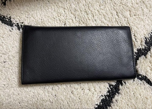 Diesel Hombres Cartera de Cuero Negra 19x2x10cm Ligeramente Desgastada Lujo Compacta ITA - Imagen 2 de 10