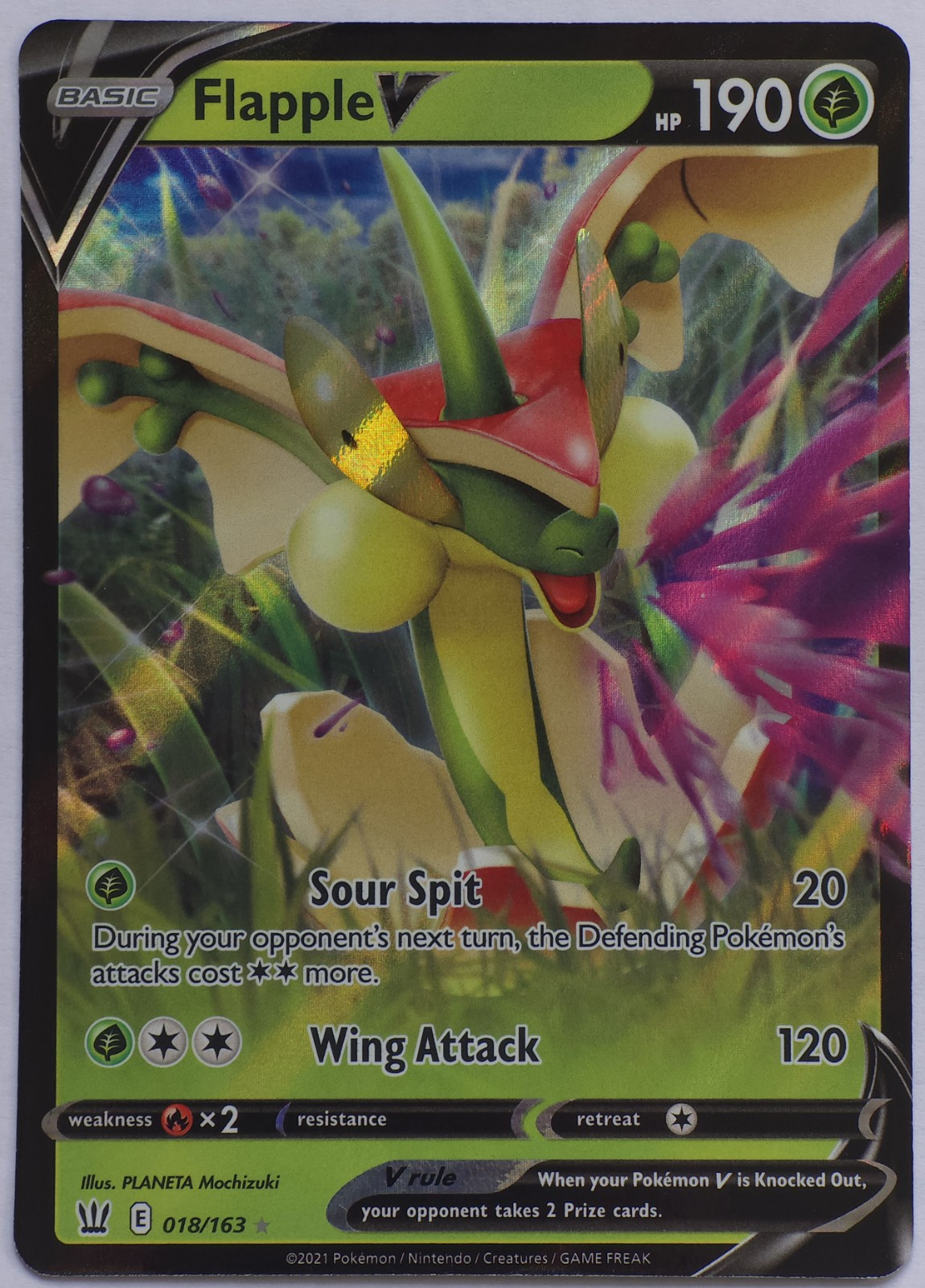 Flapple V 18/163 Ultra Rare Battle Styles Pokemon TCG Near Mint