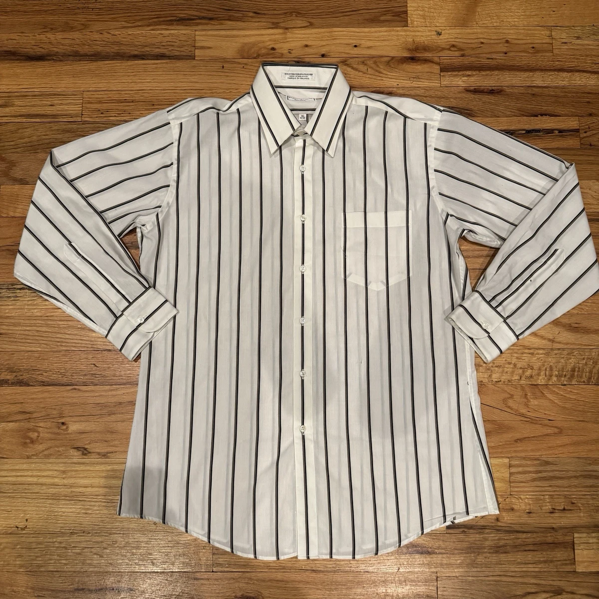 white dress shirt with stripes Horizontal Stripe Dress Shirt