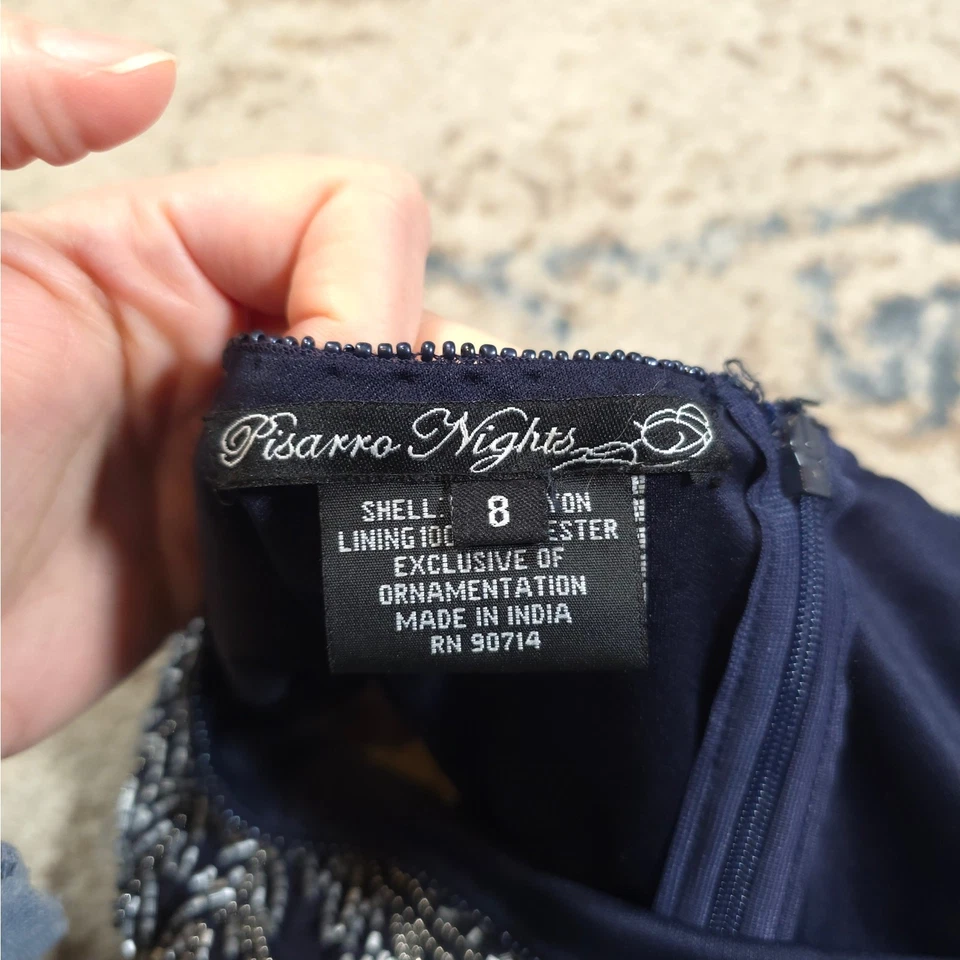 Vestido Pisarro Nights Cuentas Pesadas Mujer Talla 8 Cóctel Boda Formal Años 20 Foto 3 de 4