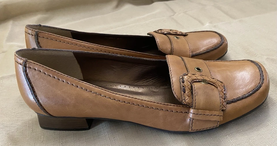 Zapatos Mocasines Nicole Saddle Cuero Marrón Hebilla 9 M Preppy Dark academia Foto 2 de 4