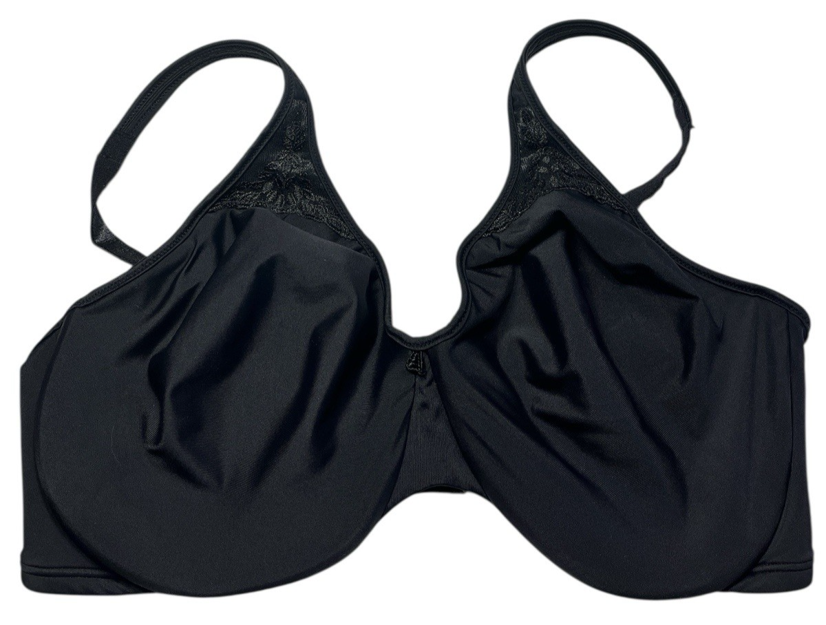 Bali Bra Women 36DD Black Underwire 3385 Passion For Comfort Minimizer Smoothing