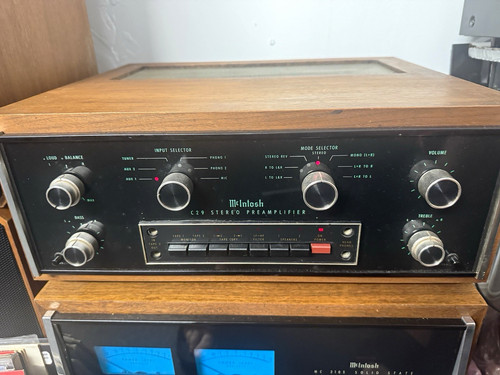 McIntosh C29 Vintage Stereo Preamplifier Preamp w/ Wood Cabinet rare *serviced* 