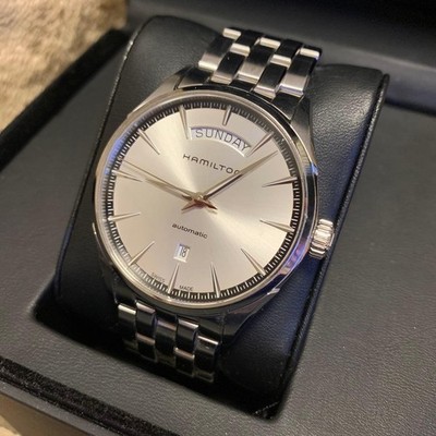 Hamilton H425650 JazzMaster Silver Day Date Automatik Herrenuhr mit Box