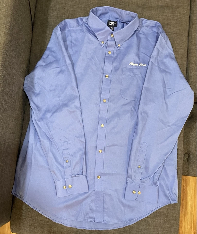 Camisa cuello Lands End para hombre - Kwik Trip - azul talla XL 17-17 1/2 Foto 4 de 4