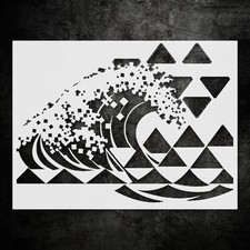 Waves Abstract Wall Art Reusable Stencil for Creative Home Decor - StencilAir