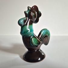 Glazed Ceramic Chicken Figurine Ornament Pottery Animal Decorative Figure