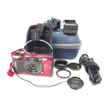 OLYMPUS Tough TG-5 Red Digital Camera Waterproof Bundle, Lens Adapter, Cases