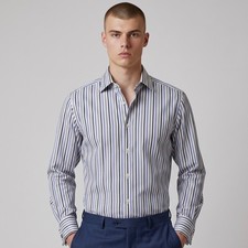 Turnbull Asser Dress Shirt Mens 17 43cm Striped Cotton French Cuff Made England