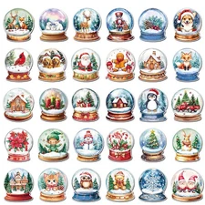 30 Pcs Christmas Garage Door Decorations Magnets Christmas Crystal Ball Garag...