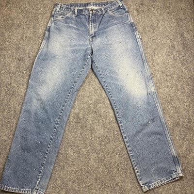 Vintage 90s Dickies Carpenter Jeans 34x32 Blue (staining)