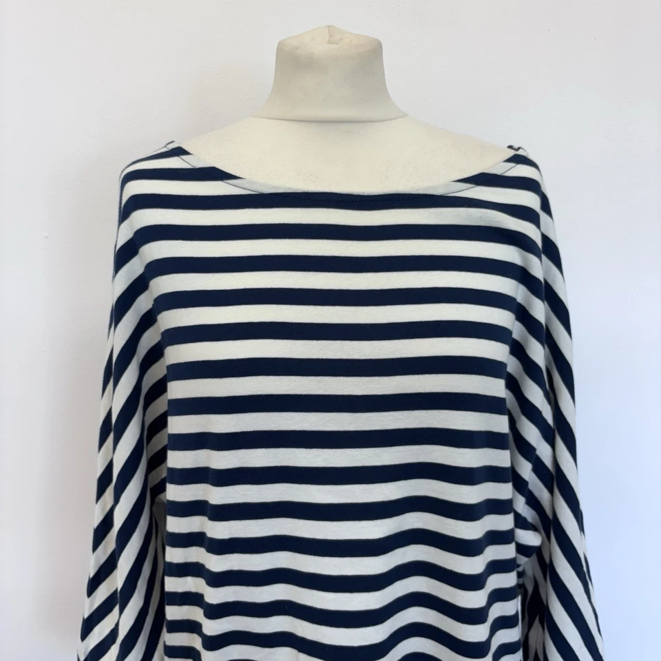 Petit Bateau в полоску верхний размер маленький темно-синий белый морской расслабленный капсулы - Изображение 3 из 4