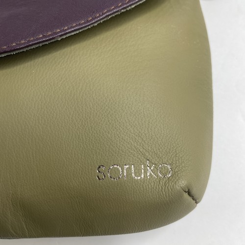 Soruka Umhängetasche recyceltes Leder Clutch HANDARBEIT Schultertasche - Bild 4 von 13