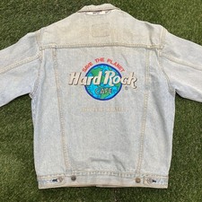 Vintage Hard Rock Cafe Myrtle Beach Denim Trucker Jacket 90s Destination Sz S