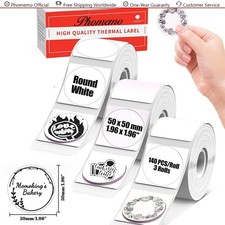 3 Roll Phomemo 50 50mm White Self-Adhesive Thermal Label for M110/M100/M220/M120