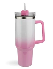 40 OZ TUMBLER Shimmer Cup Stainless Steel with Handle- Straw -Lid
